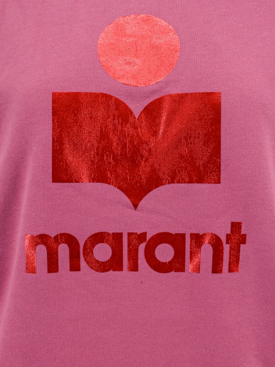 Shop Isabel Marant Cotton Sweatshirt With Frontal Logo In Pink