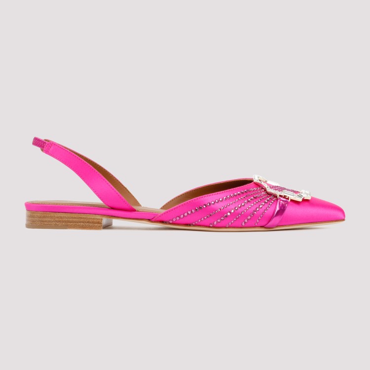 Malone Souliers Fuchsia Satin Misha Flats In Pink