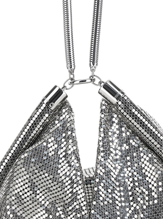 Rabanne Pixel Silver Handbag In Metal Mesh Woman In Silver