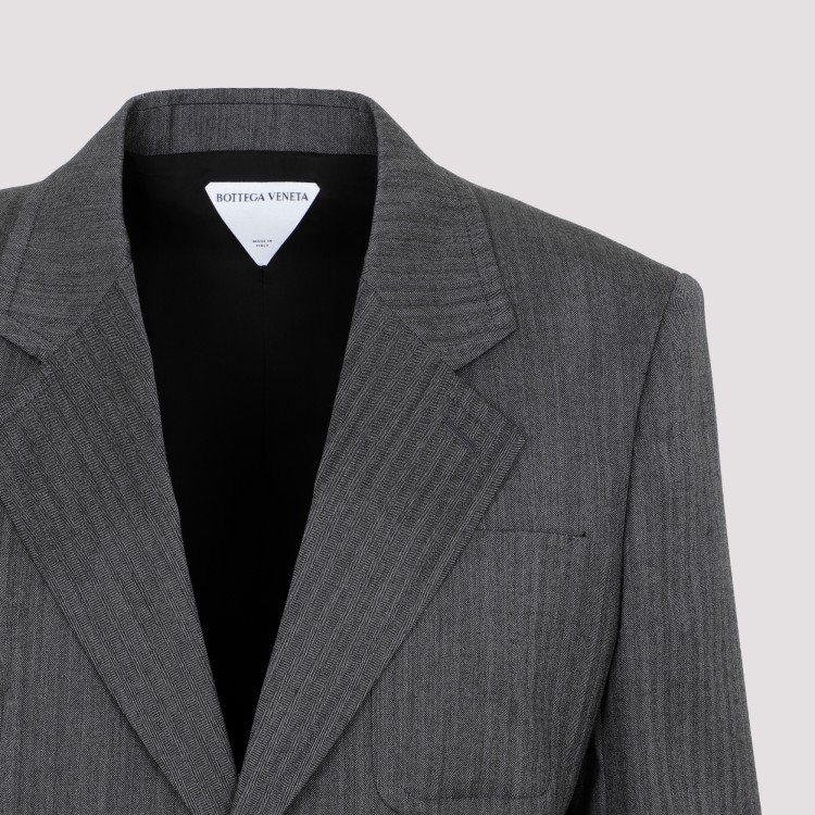 Bottega Veneta Chevron Pattern Jacket In Grey