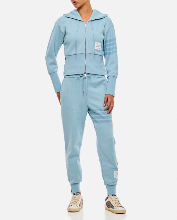 Shop Thom Browne Sweatpants In Double Face Knit In Blue