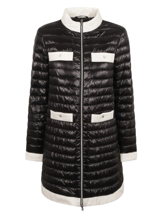 Shop Herno Black/white Down-feather Quilted Jacket