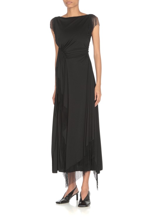 Shop Lanvin Black Viscose Long Dress