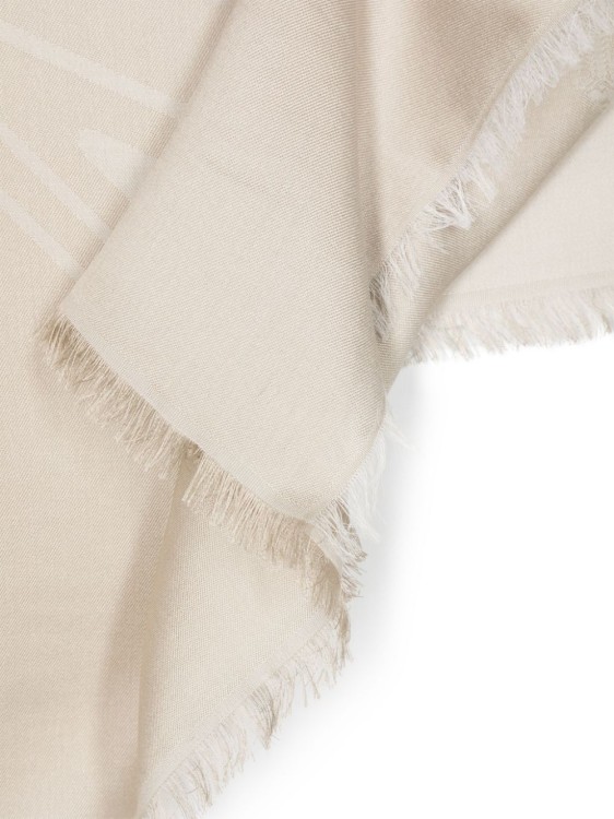Max Mara Printed Silk Blend Foulard In Neutrals