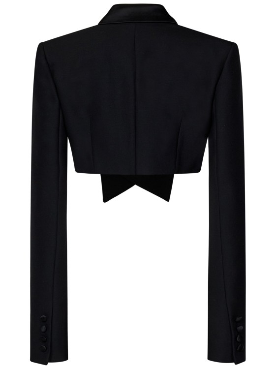 Shop Laquan Smith Short Double-breasted Tuxedo Blazer In Black