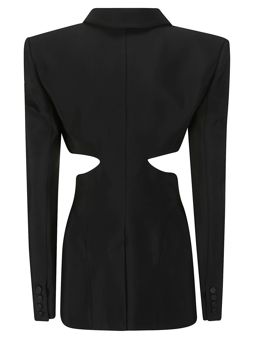 Mugler Black Cut-out Corseted Blazer In Black