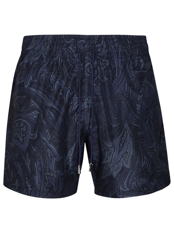 Shop Etro Navy Polyester Swimsuit In Blue