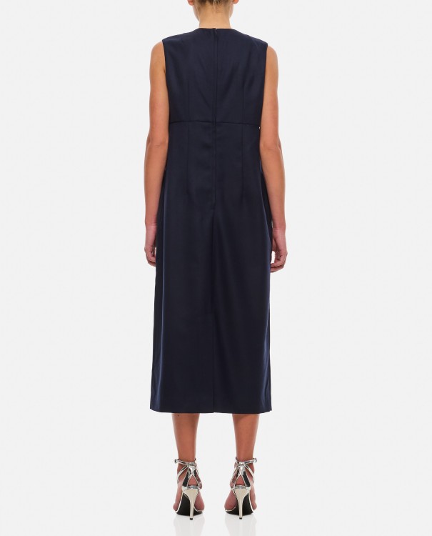Shop Comme Des Garçons Wool Midi Dress In Blue