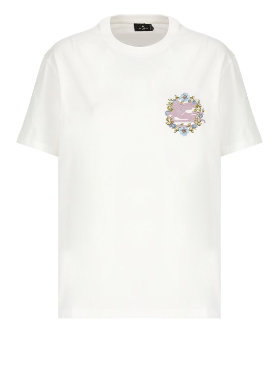 Shop Etro Logoed T-shirt In White
