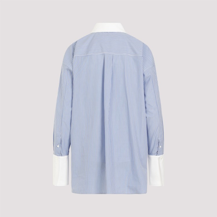 Shop Loewe Blue Cotton Deconstructured Shirt