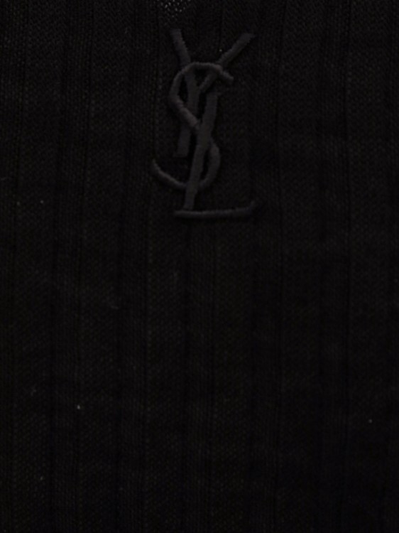 Shop Saint Laurent Ribbed Wool Tank Top In Black