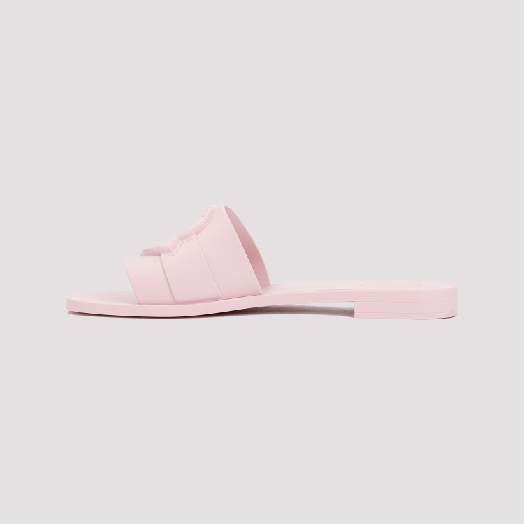 Shop Moncler Light Pink Mon Rubber Slide In Neutrals