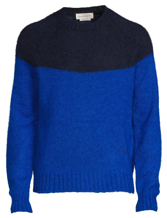 Shop Alexander Mcqueen Blue Wool Sweater