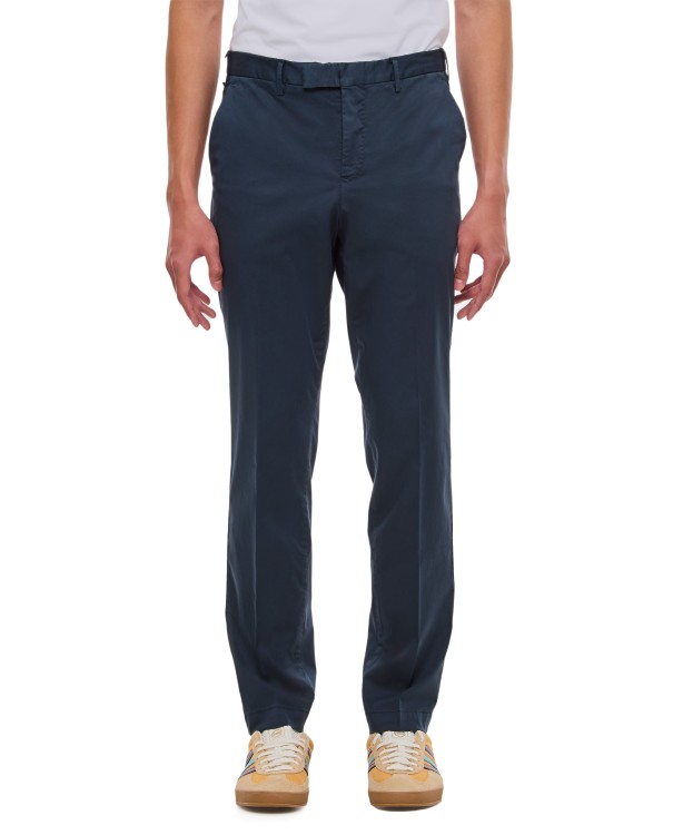 Shop Pt01 Cotton Trousers In Blue