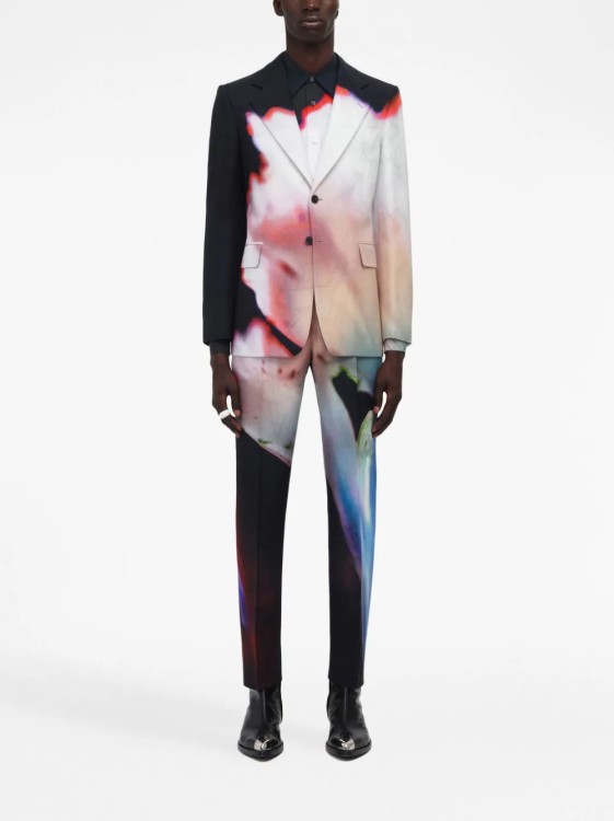 Shop Alexander Mcqueen Multicolored Solarized Flower Jacket In Grey