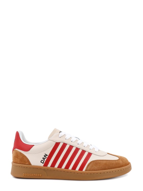 Shop Dsquared2 Leather And Suede Sneakers In Brown