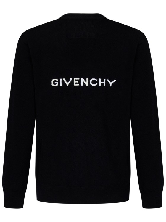 Shop Givenchy V-neck Black Wool Knit Cardigan