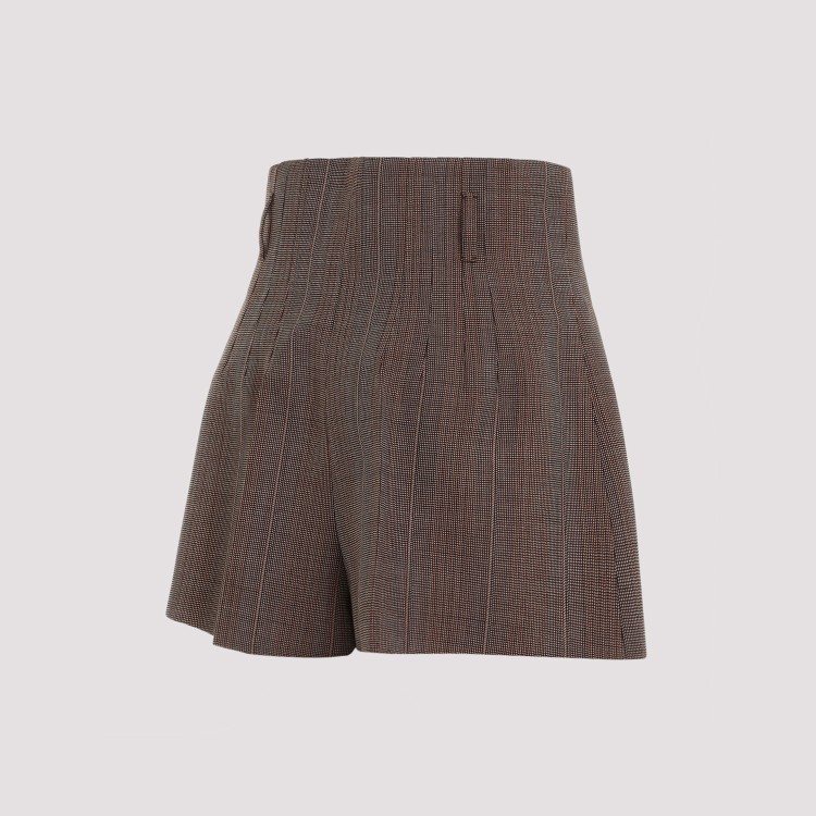 Shop Prada Brown Wool Shorts In Grey