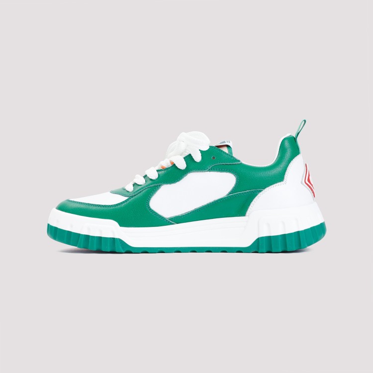 Shop Casablanca Green And White Tennis Court Sneakers In Blue
