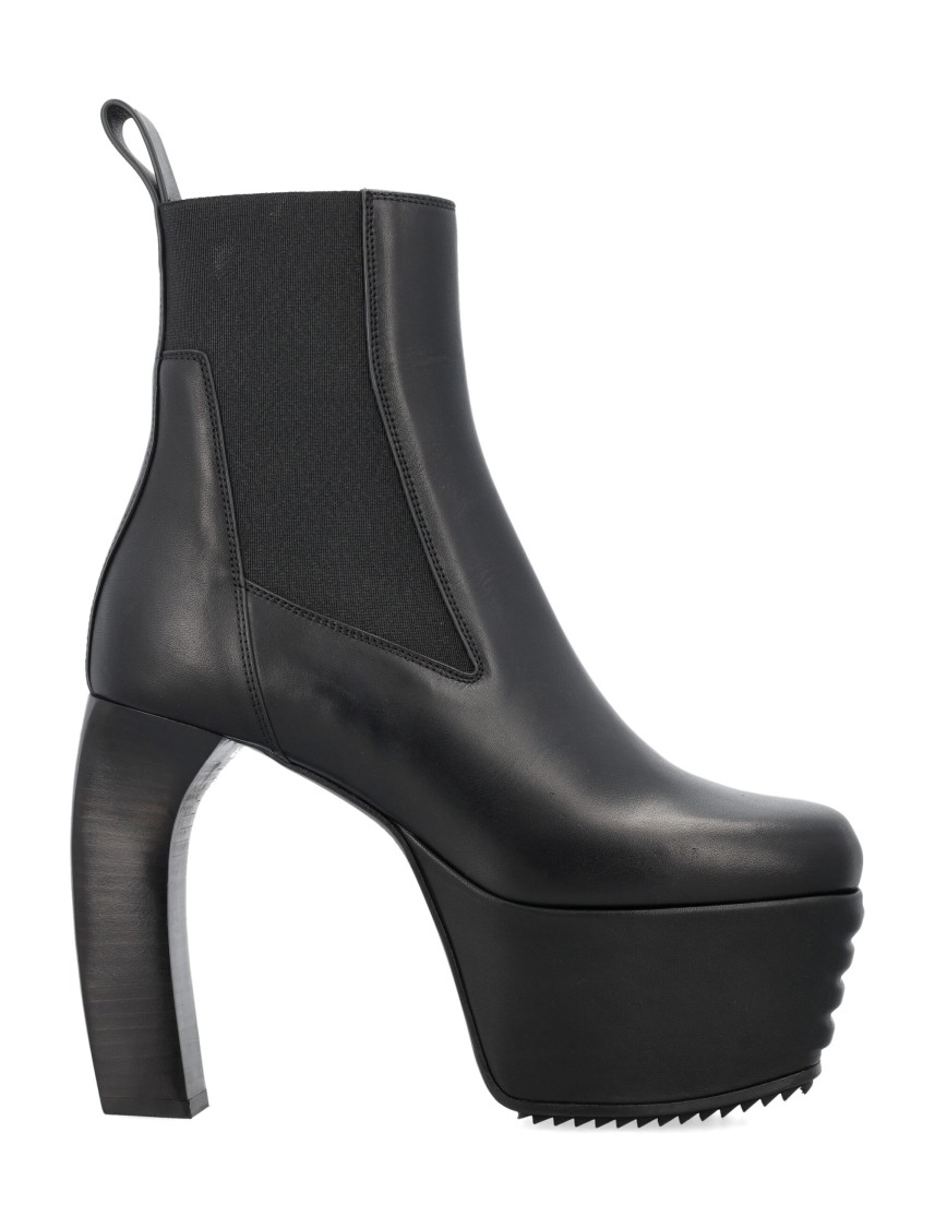 Rick Owens 125mm Leather Platform Boots In Black