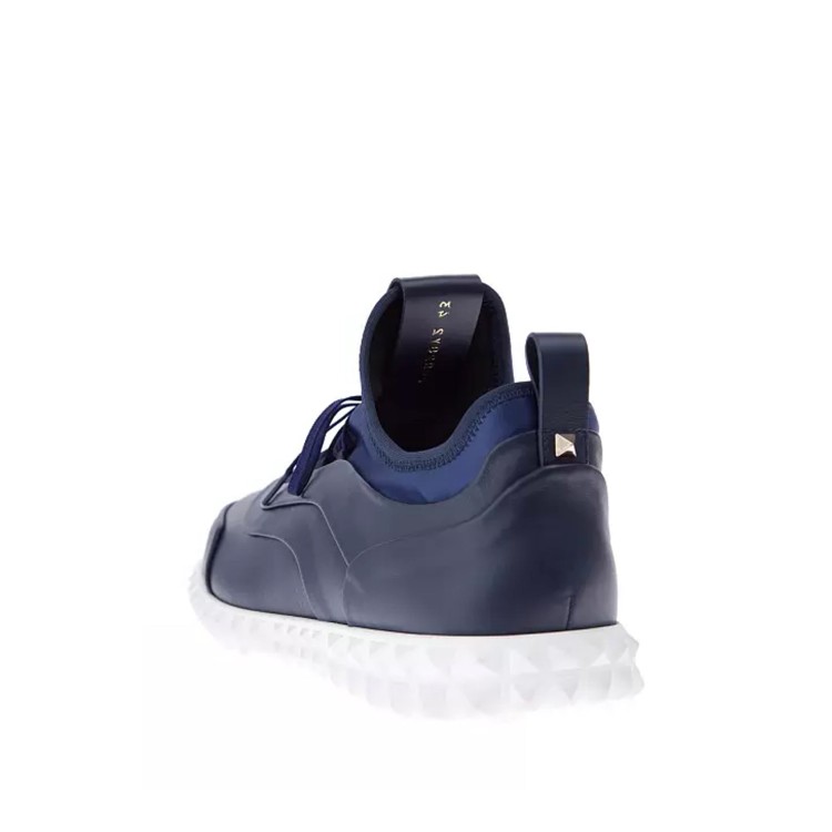 Shop Valentino Blue Leather Sneakers