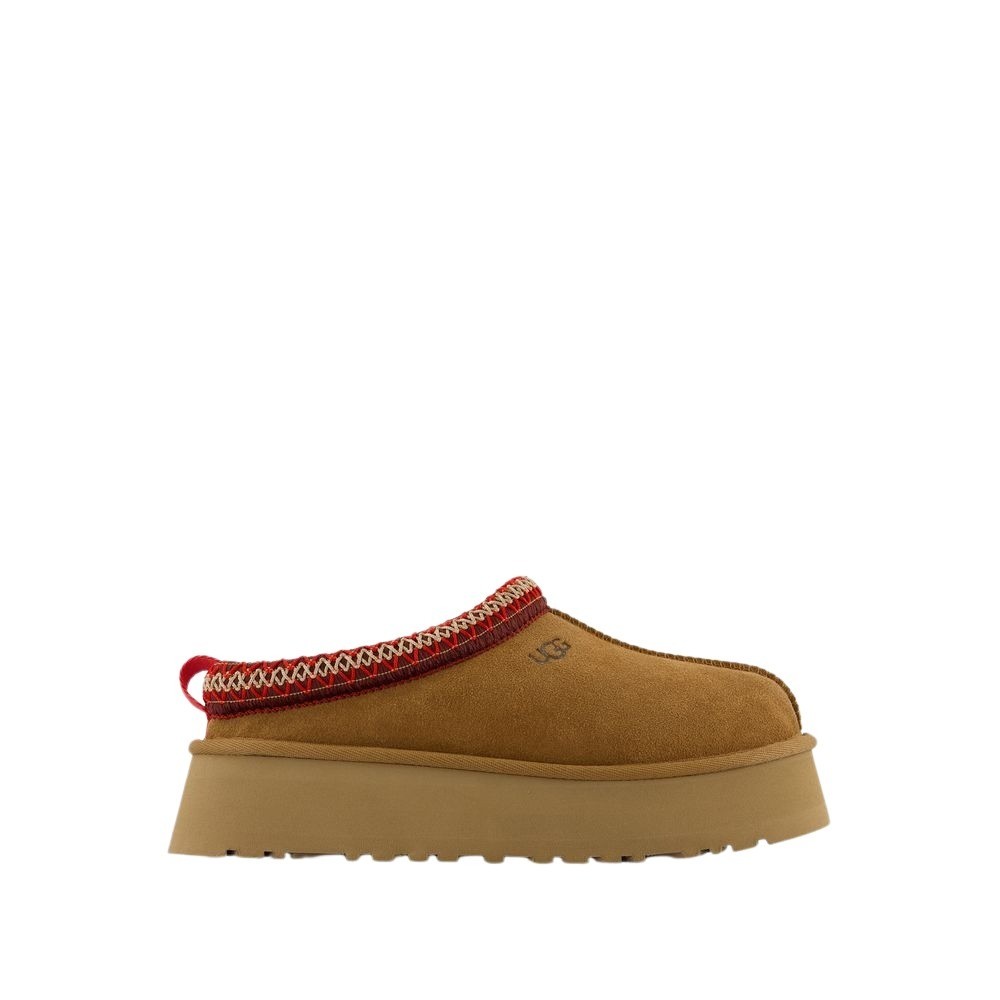 UGG UGG TAZZ SLIDES - LEATHER - CHESTNUT 