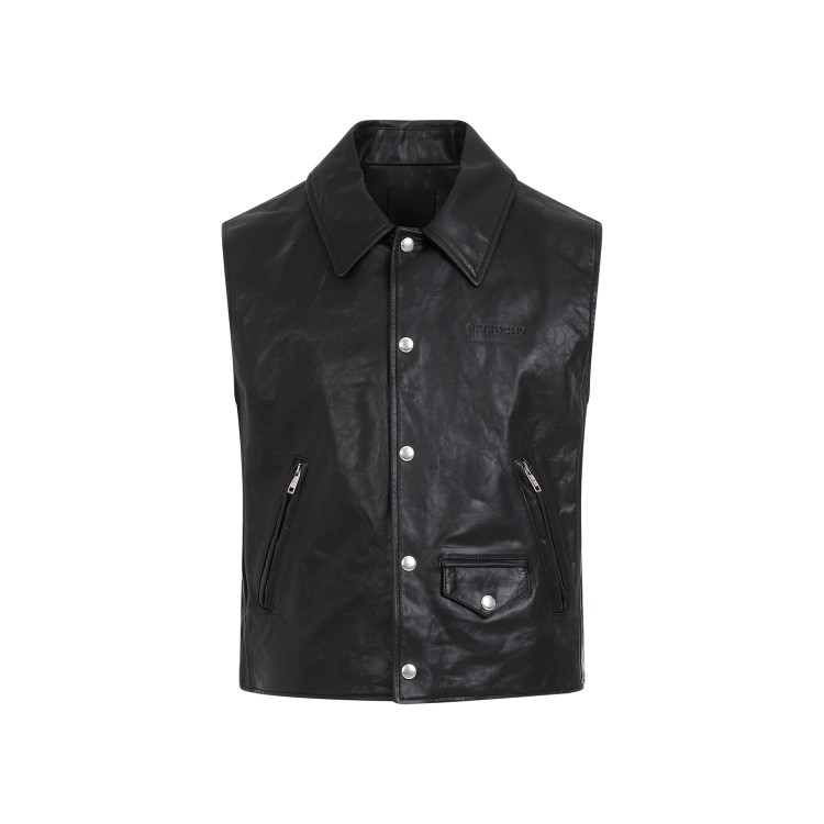 Shop Givenchy Black Calf Leather Vest