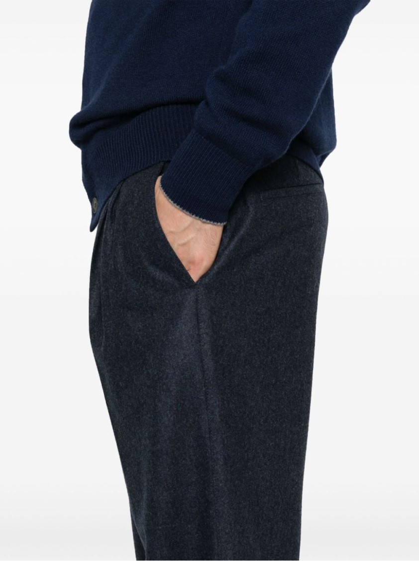 Brunello Cucinelli Dark Blue Trousers In Blue