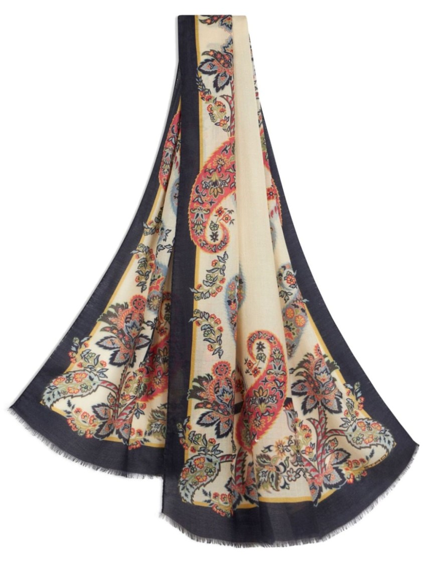 Etro Paisley-print Fringed Scarf In Multicolor