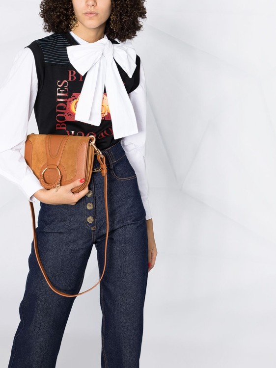 Shop See By Chloé Brown Cotton/leather Hana Crossbody Bag In Orange