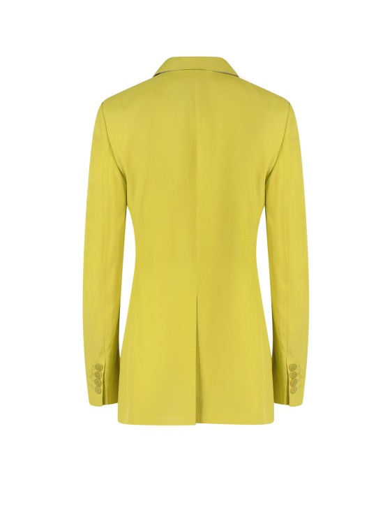 Shop Stella Mccartney Sustainable Viscose Blazer With Shoulder Pads In Gold