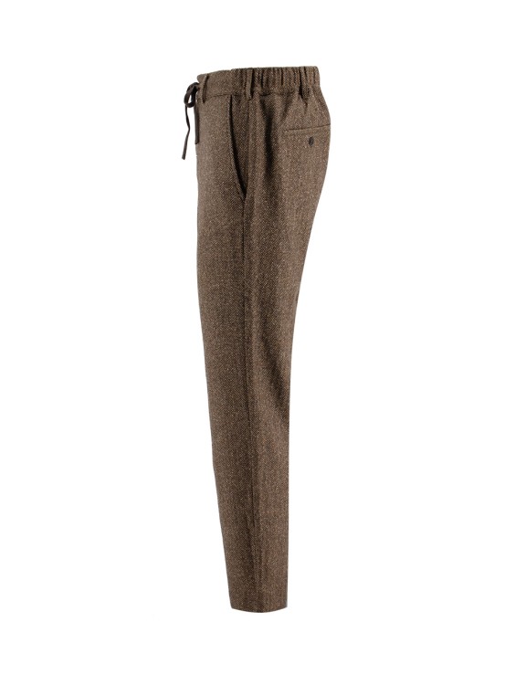 Shop Mc2 Saint Barth Brown Stretch Wool Trousers In Grey