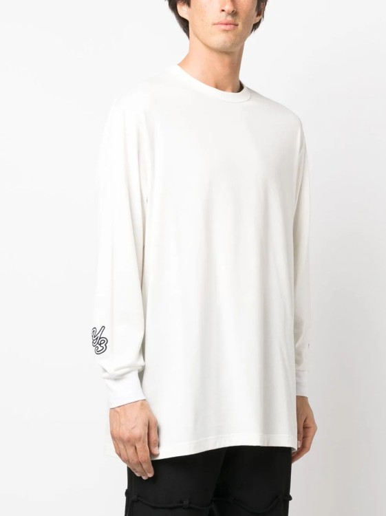Shop Y-3 White Gfx L/s T-shirt