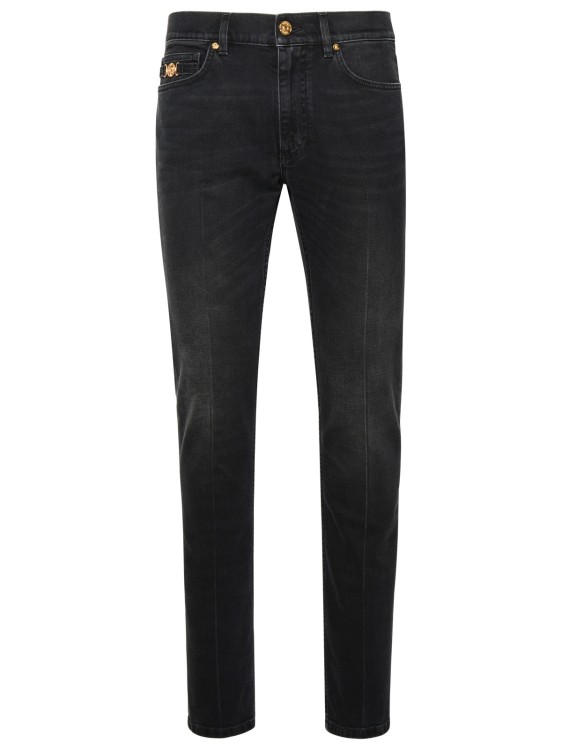 Shop Versace Black Cotton Jeans