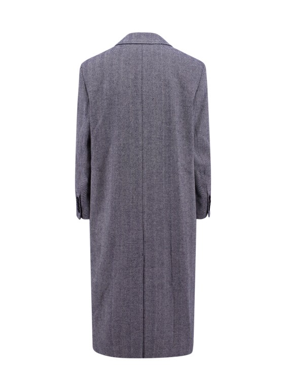 Shop Ami Alexandre Mattiussi Virgin Wool Coat With Herringbone Motif In Grey