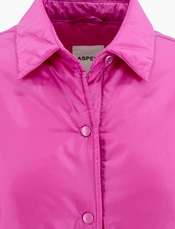 Shop Aspesi Lightweight Nylon Padded Blouse Jacket In Pink