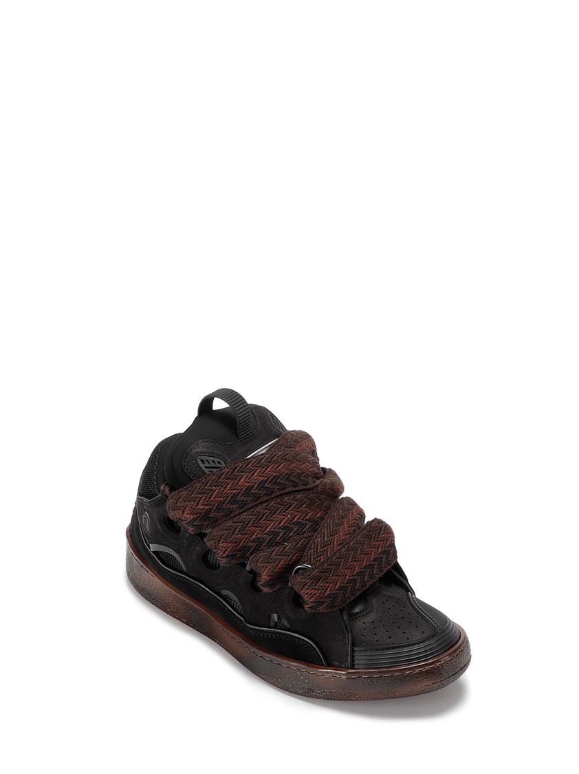 Shop Lanvin Suede Sneakers With Laces In Brown