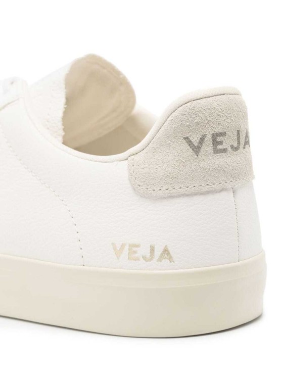 Shop Veja White Low-top Sneakers With Logo Patch In Leather In Neutrals