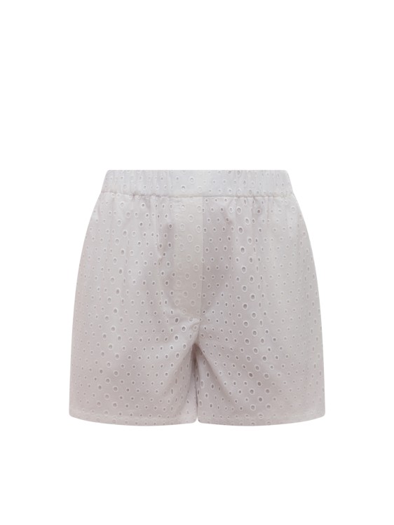 Shop Kenzo Embroidered Cotton Shorts In White