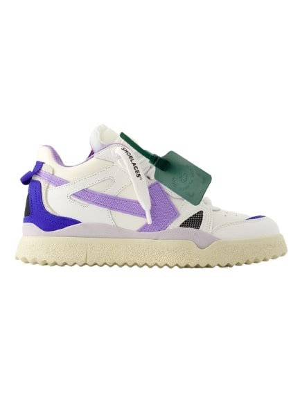 Shop Off-white Midtop Sponge Sneakers - Leather - White/ Lilac