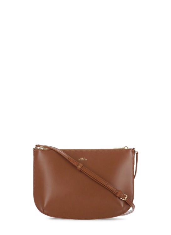 Apc Brown Leather Shoulder Bag