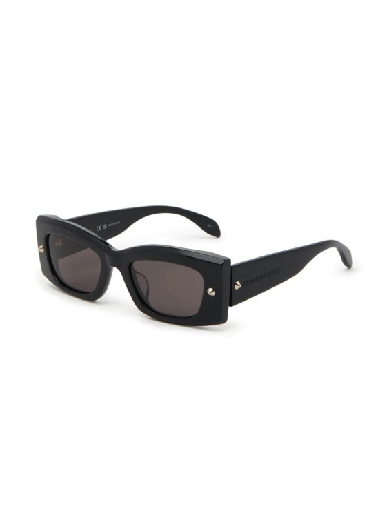 Shop Alexander Mcqueen Black Spike Sunglasses In Grey