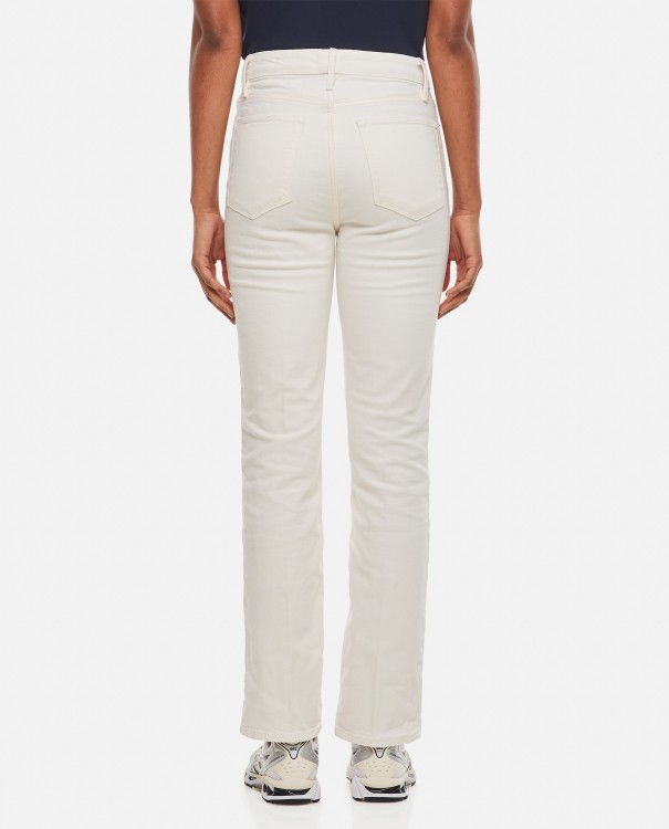Shop Frame Le Super High Straight Leg Cotton Jeans In White