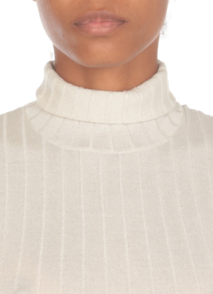 Brunello Cucinelli Rib Turtleneck In White