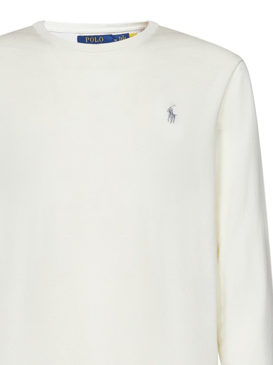 Shop Polo Ralph Lauren Crew Neck Pullover In White
