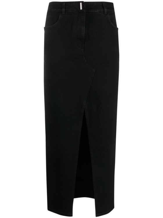 Givenchy Long Skirt With Front Split In Black