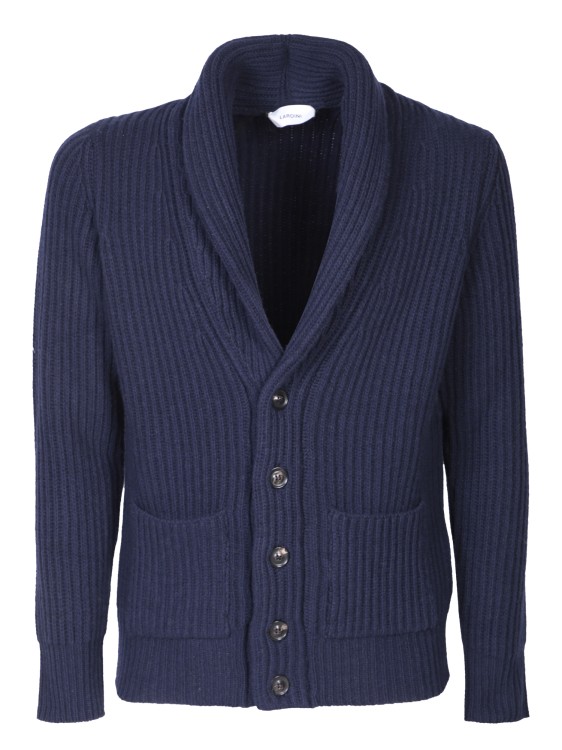 Lardini Wool And Cashmere Cardigan In Blue