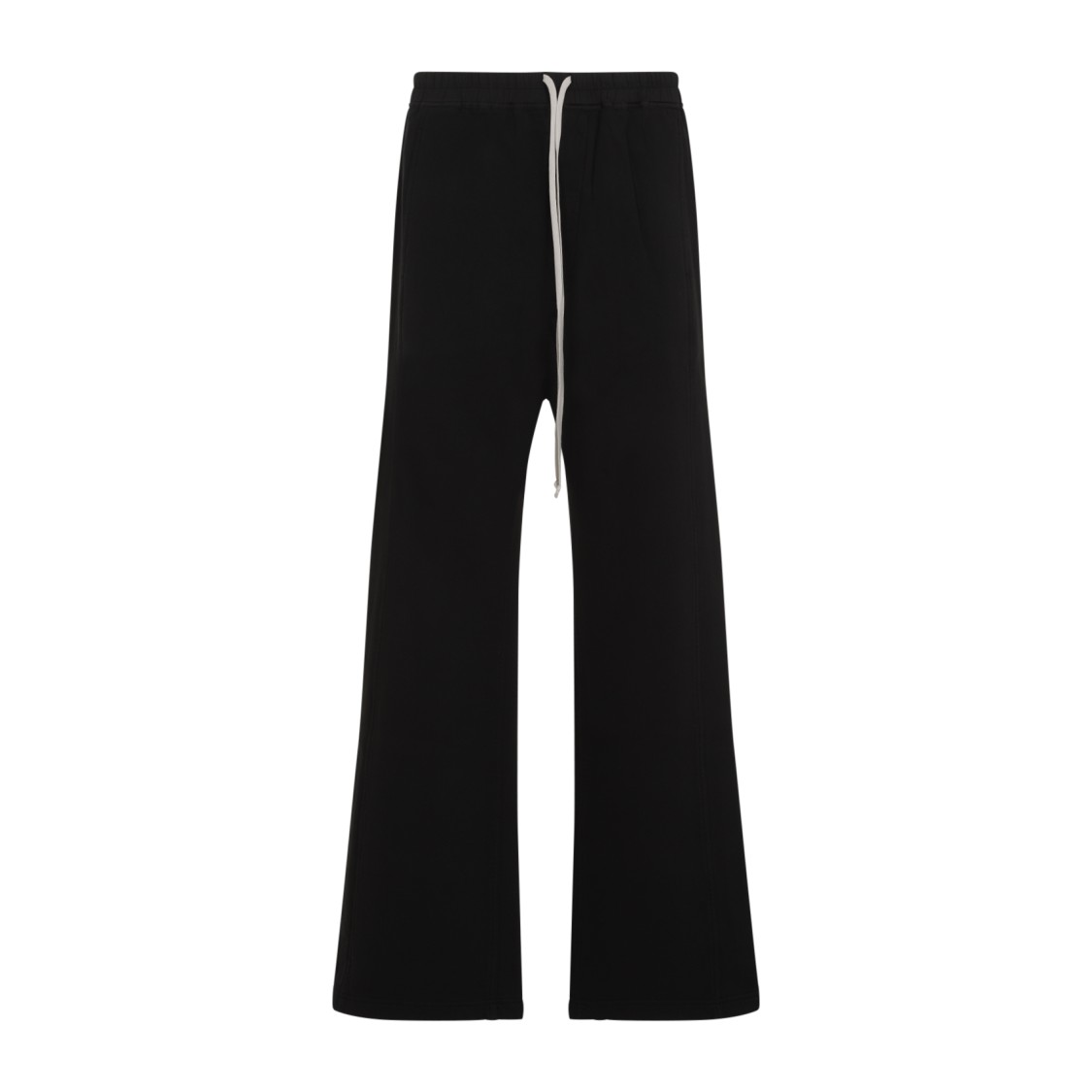 Rick Owens Drkshdw Side-slit Cotton Straight Trousers In Black