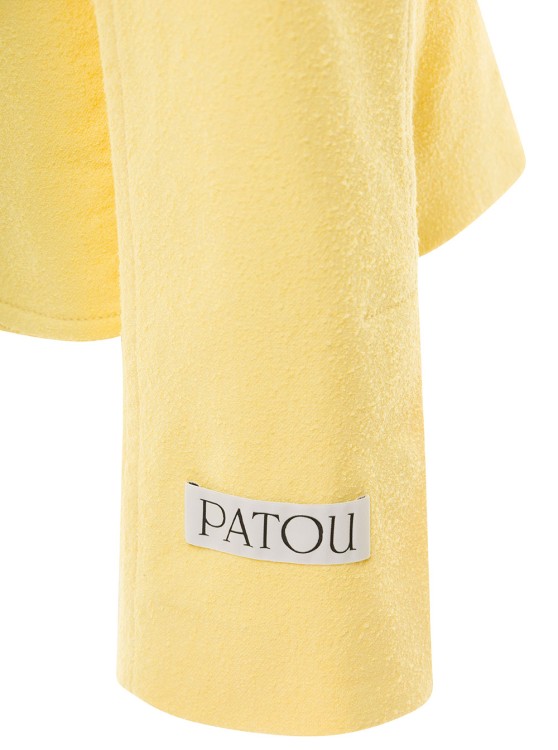 Shop Patou Yellow Jacket With Branded Buttons In Cotton Blend Tweed