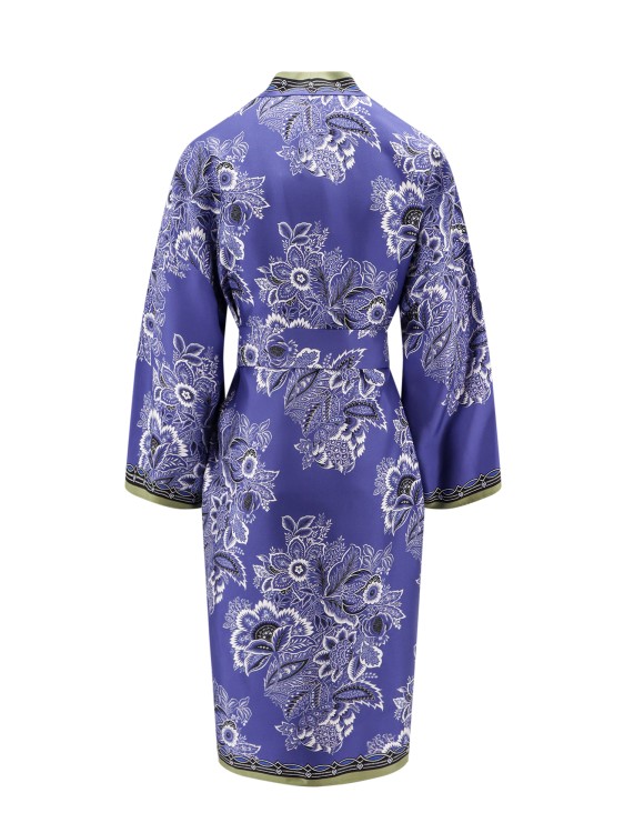 Shop Etro Silk Kimono In Blue